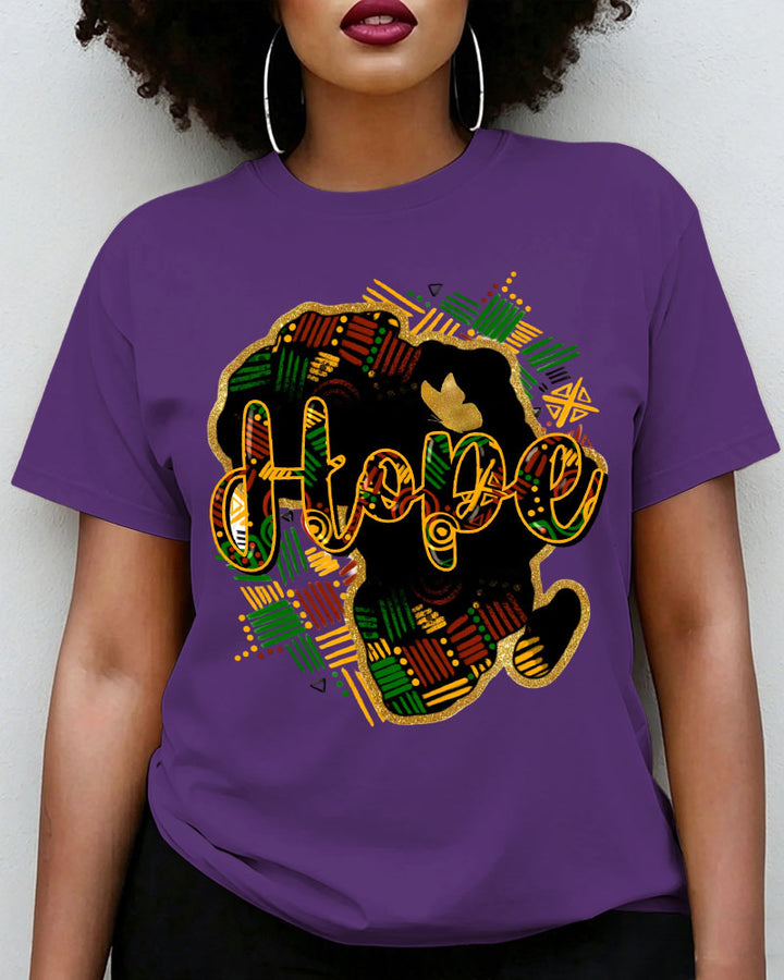 100% Cotton Hope Juneteenth 1865 Crew Neck Short Sleeve Tshirt