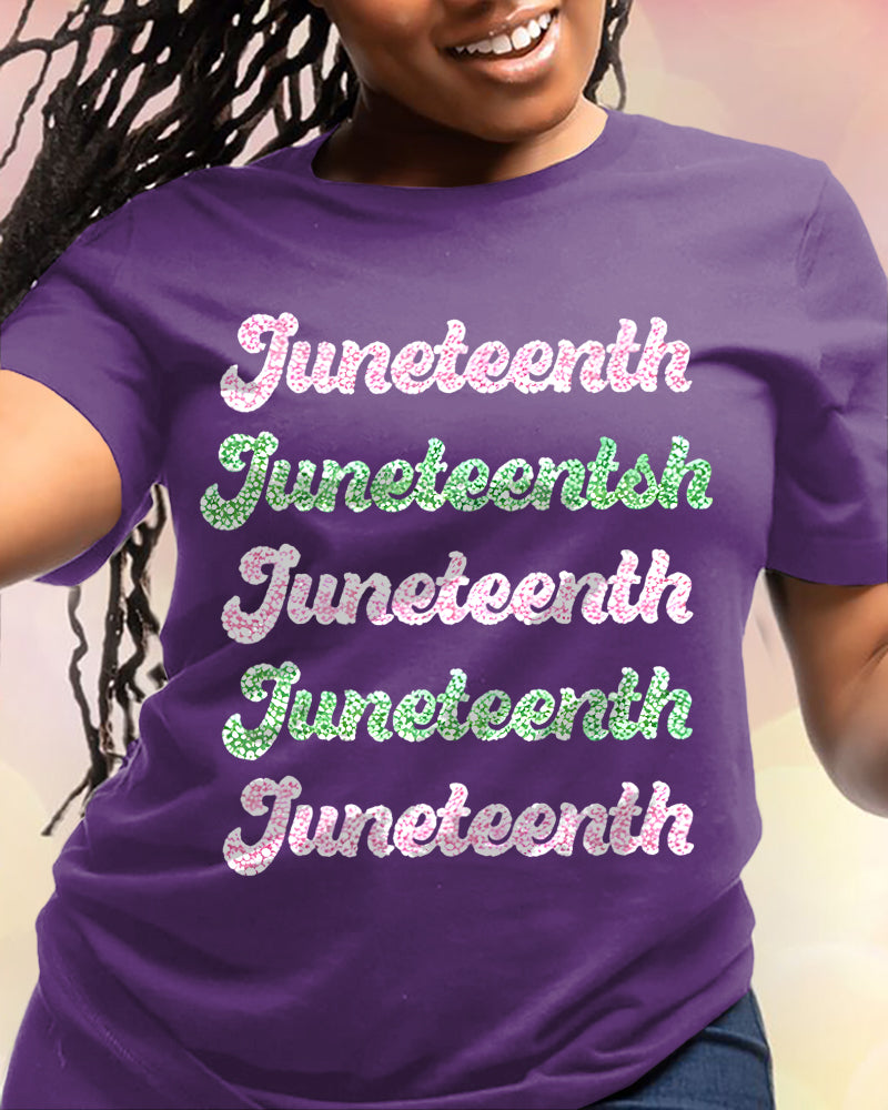 100% Cotton Juneteenth Retro AKA Crew Neck Short Sleeve Tshirt
