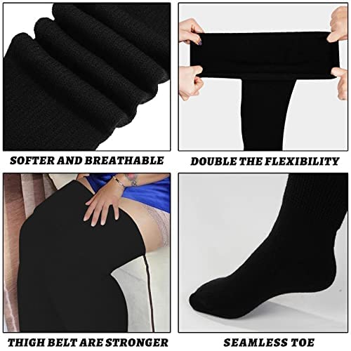 Plus Size Women's Extra Long Thigh High Solid Color Socks