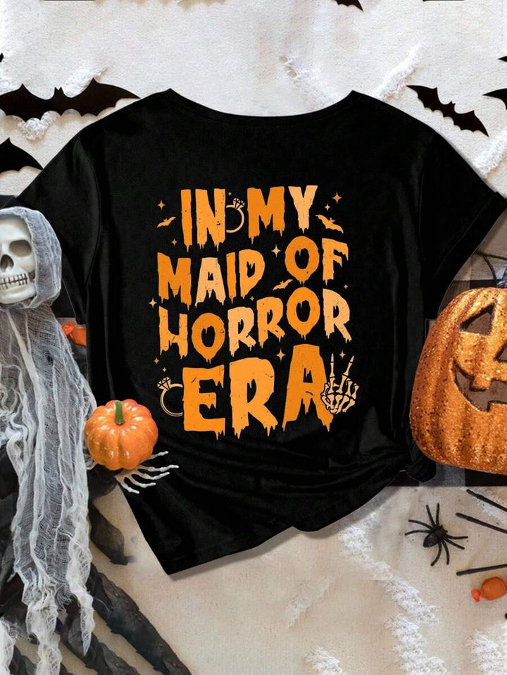 In My Maid Of Horror era Halloween Cotton Crew Neck Short Sleeve T-shirt