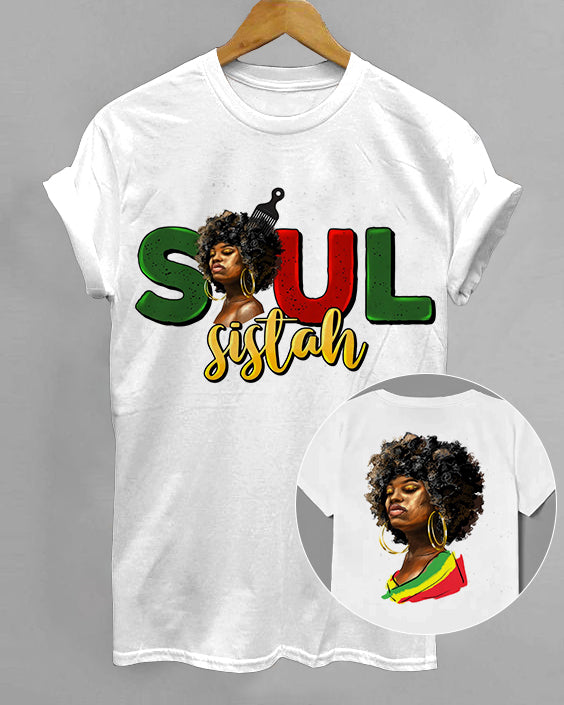 Juneteenth Soul Sistah 100% Cotton Crew Neck Short Sleeve Tshirt