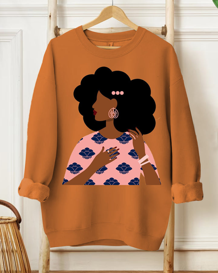 Woman in Pink Art Print Long Sleeve Sweatshirt