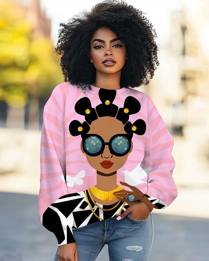 Bantu Knots Art Print Long Sleeve Sweatshirt