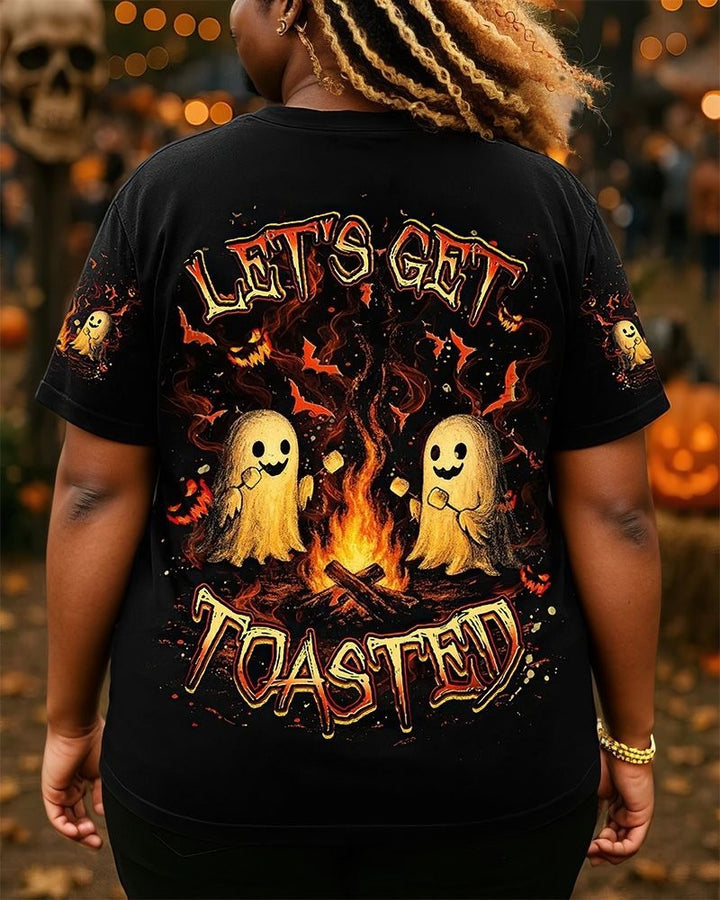 Let's Get Toasted Boos Halloween All Over Print T-Shirt