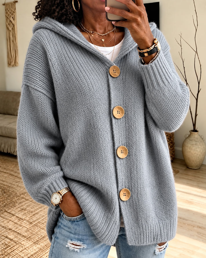 Women's Oversized Hooded Chunky Knit Cardigan
