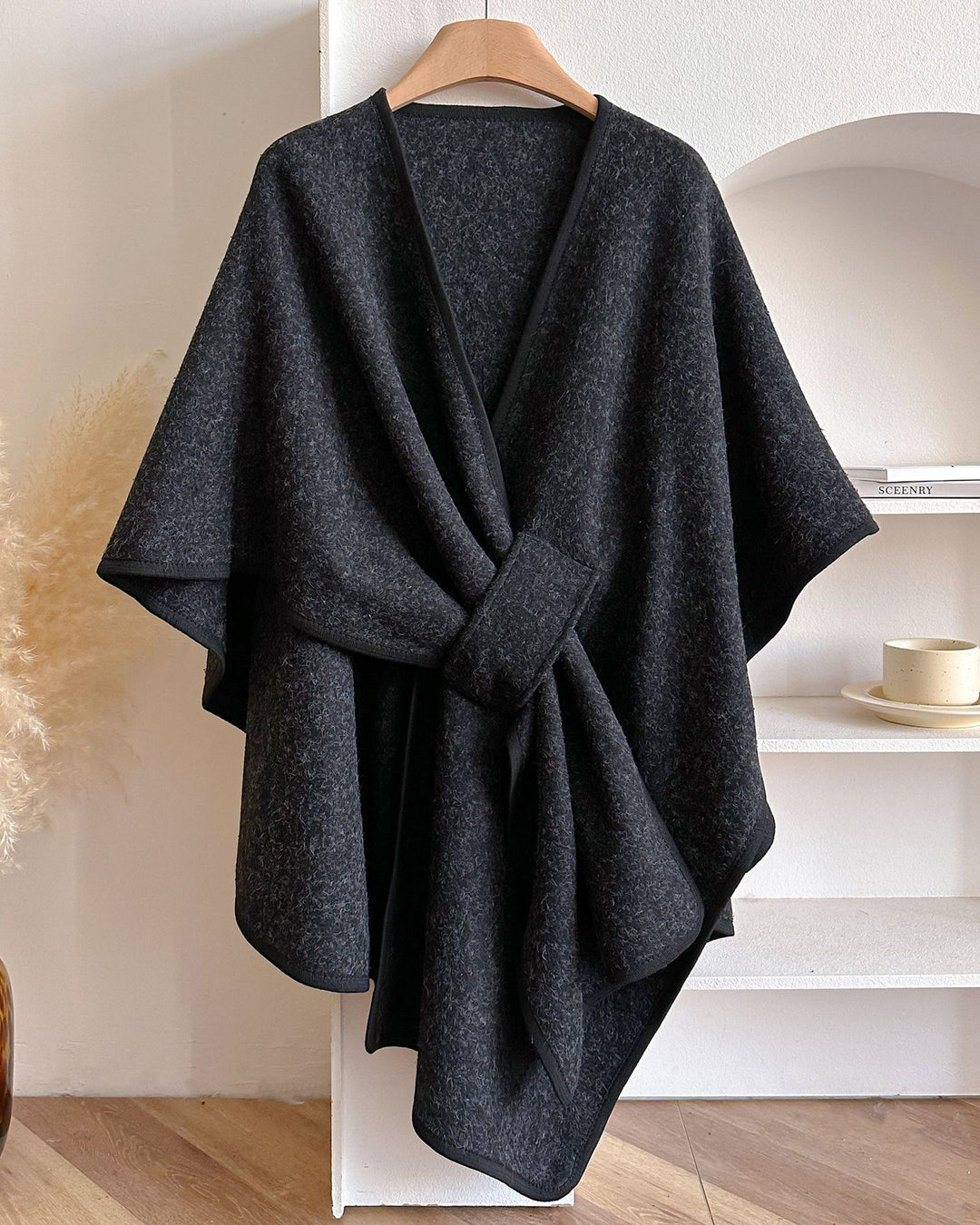 Women's Wrap Poncho Cross Front Knit Cloak Cape Shawl