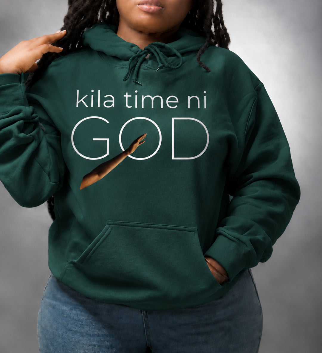Women's Kila Time Ni GOD Prints Long Sleeve Hoodie