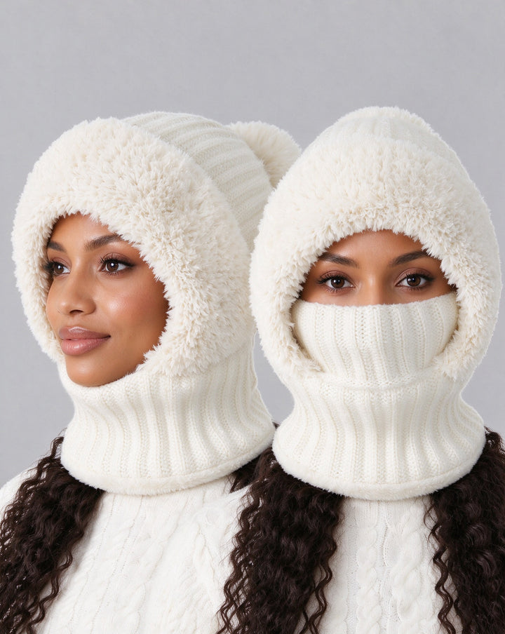 Winter Women's Plush Hat - 3-in-1 Warm andCozy Design