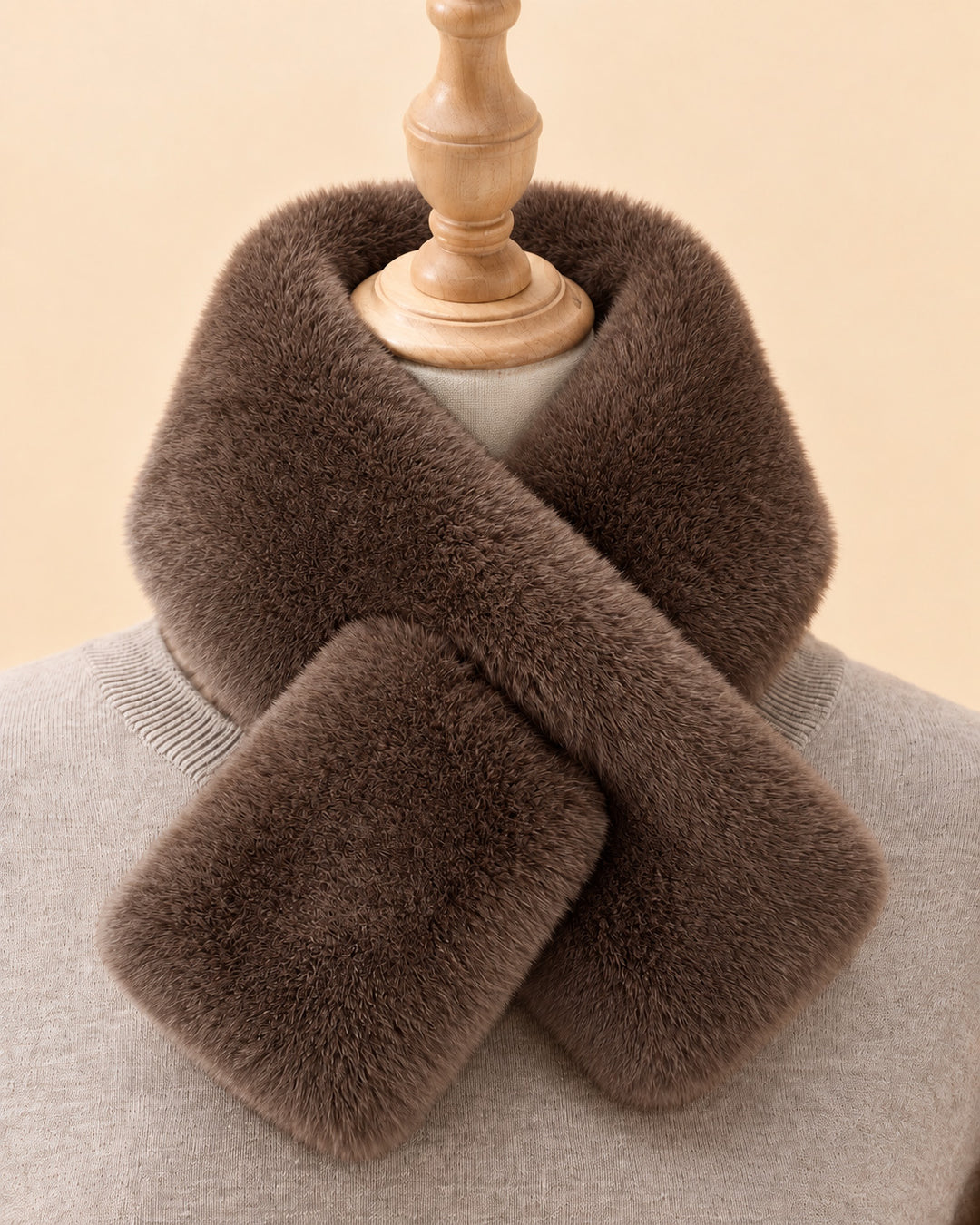 Winter Soft Plush Cross Wrap Neck Scarf