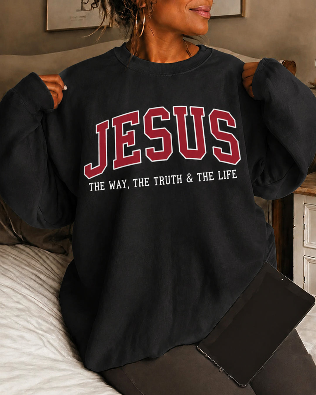 Women's Jesus, The Way, The Truth & The Life Round Neck Sweatshirt