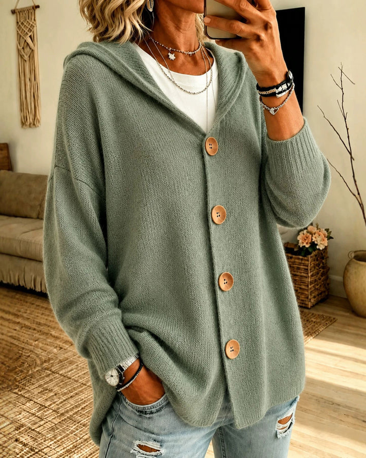 Long-sleeved Knitted Hooded Cardigan Hoodie