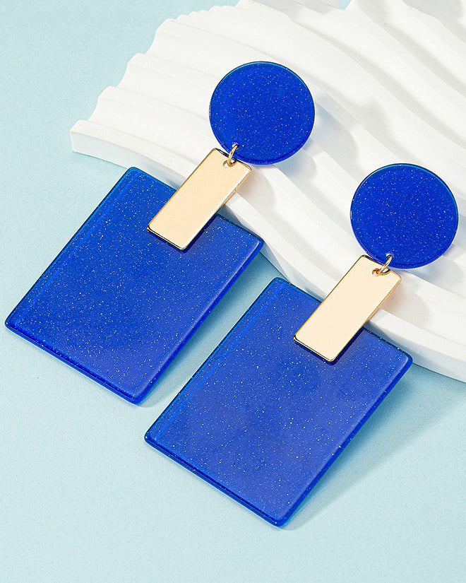 Geometric Round and Square Acrylic Earrings