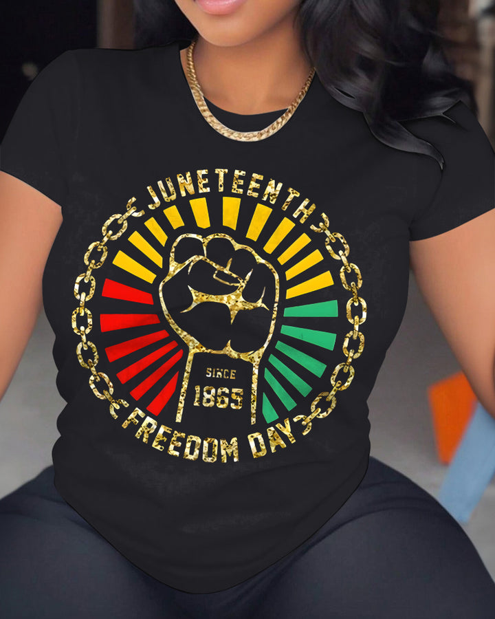 Breaking Every Chain Juneteenth 100% Cotton Crew Neck Short Sleeve Tshirt-Juneteenth Shirt, Black Independence Day T-Shirt, African American Shirts,Black Lives Matter Shirt
