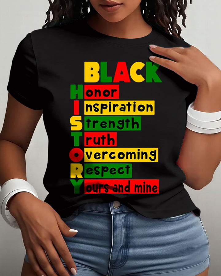 Black History Month Design Cotton Short Sleeve Tshirt