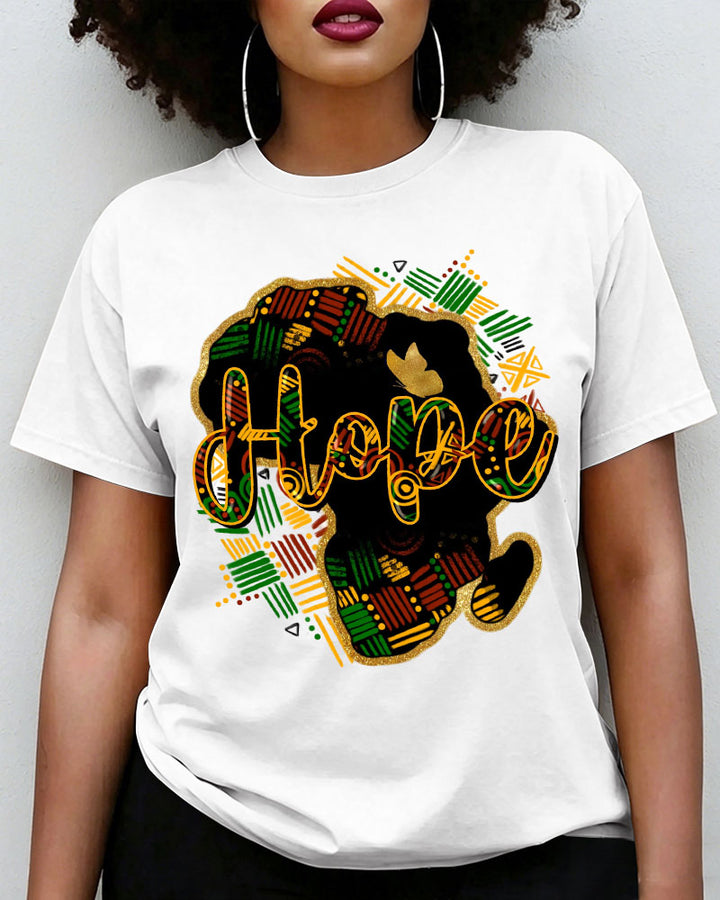 100% Cotton Hope Juneteenth 1865 Crew Neck Short Sleeve Tshirt