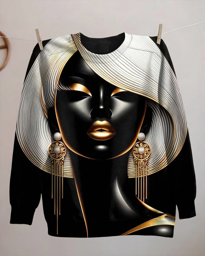 Beautiful Black Girl Crewneck Long Sleeve Sweatshirt