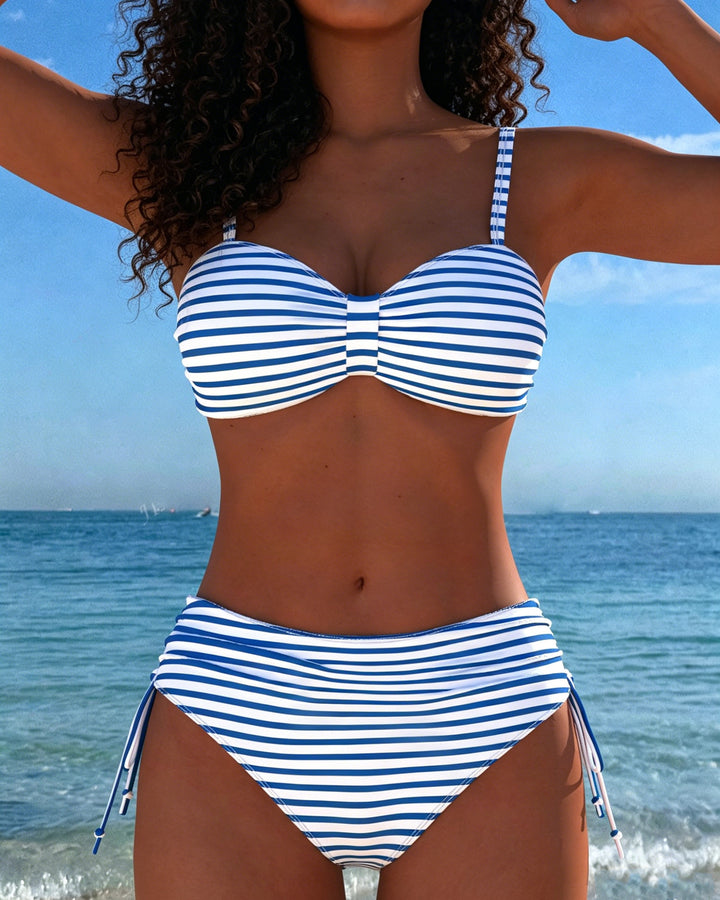 Ombre Color Block Wavy Stripe Bikini