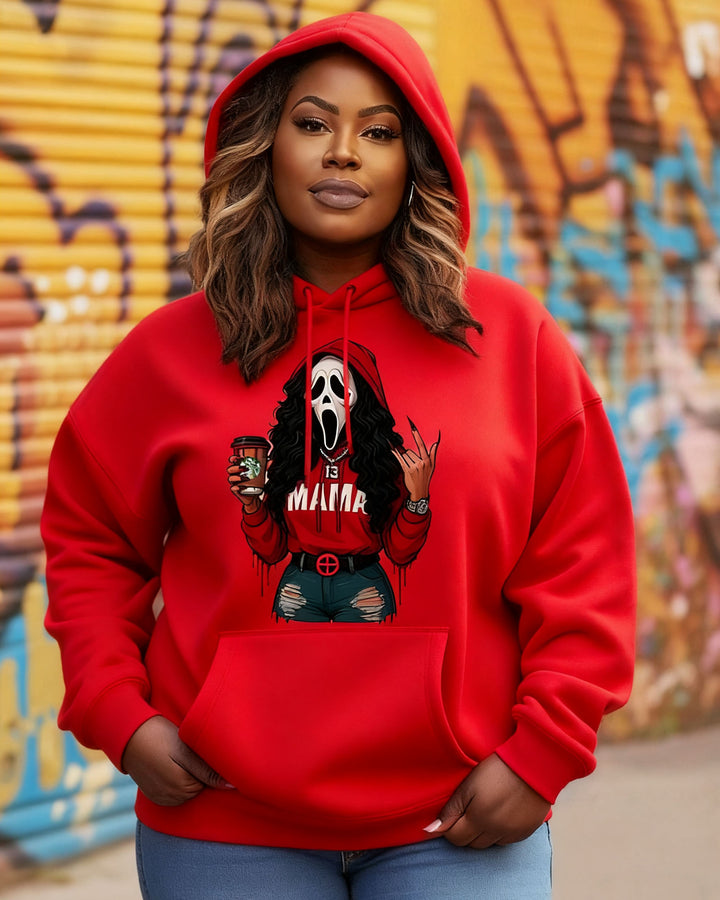 Halloween Horror Mama Ghost Cotton Long-sleeved Hoodies