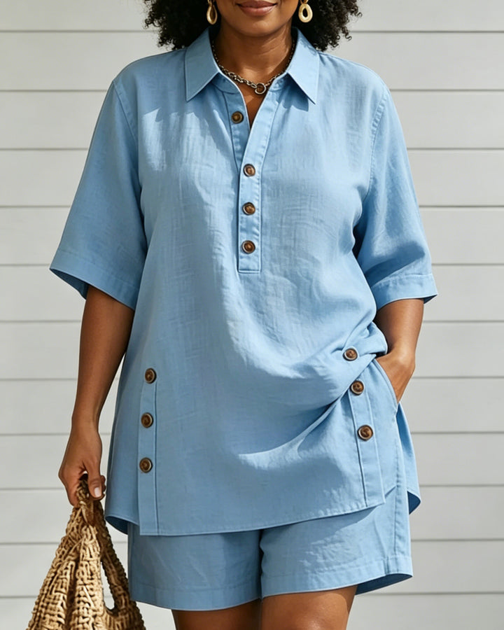 Short-sleeved Shirt Loose Pants Two-piece Suit