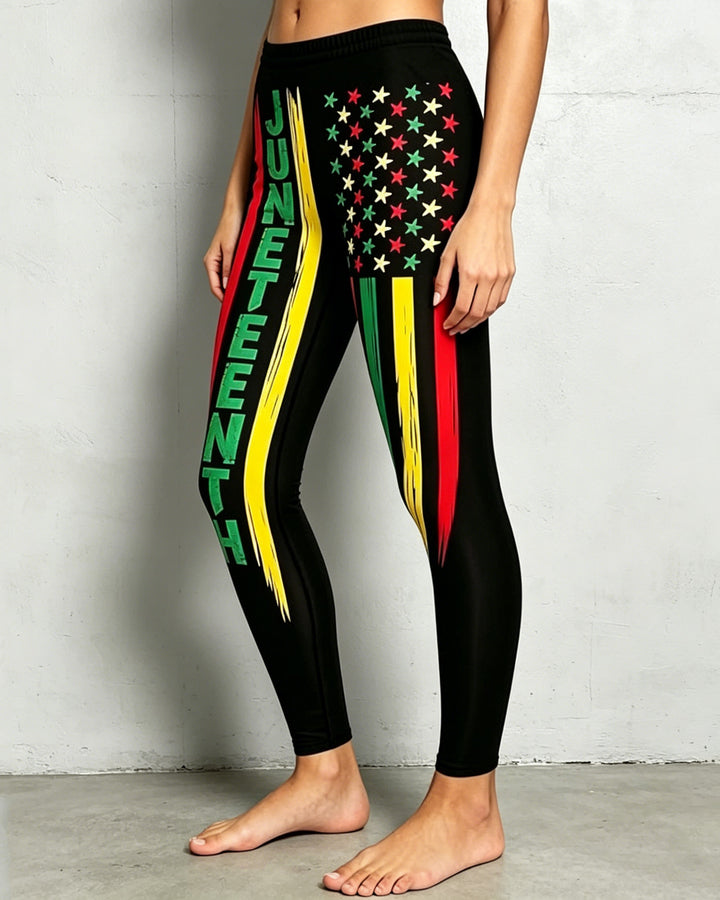 Freestyle Flag Print High-waisted Fitted Stretchy Leggings