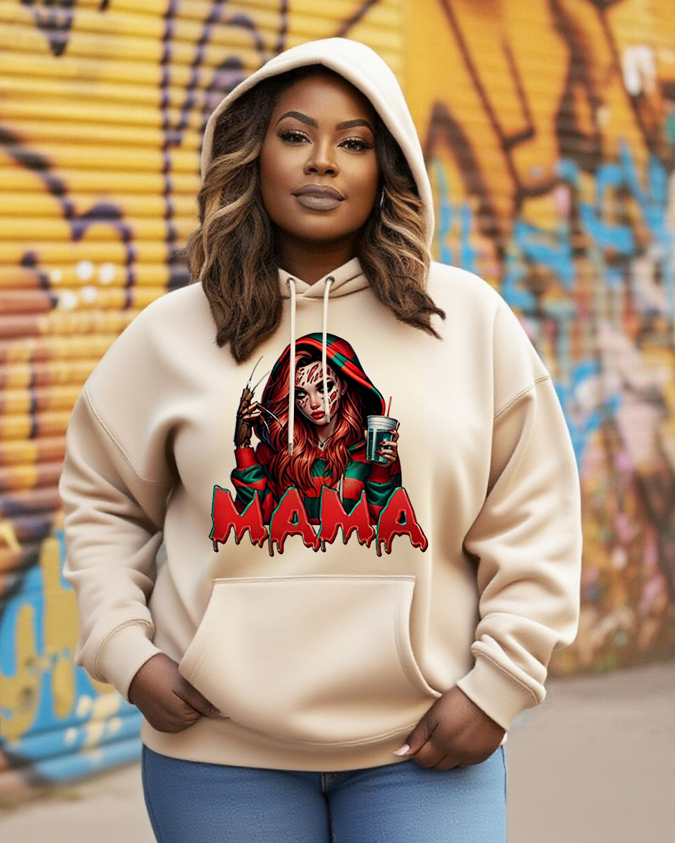 Spooky MaMa Horror Halloween Long-sleeved Hoodie