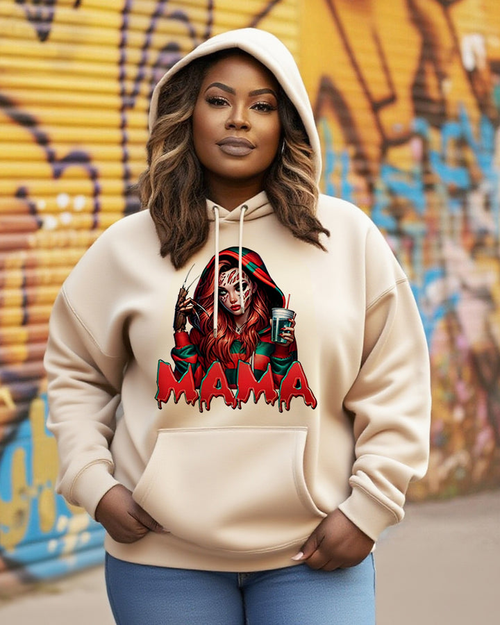 Spooky MaMa Horror Halloween Long-sleeved Hoodie