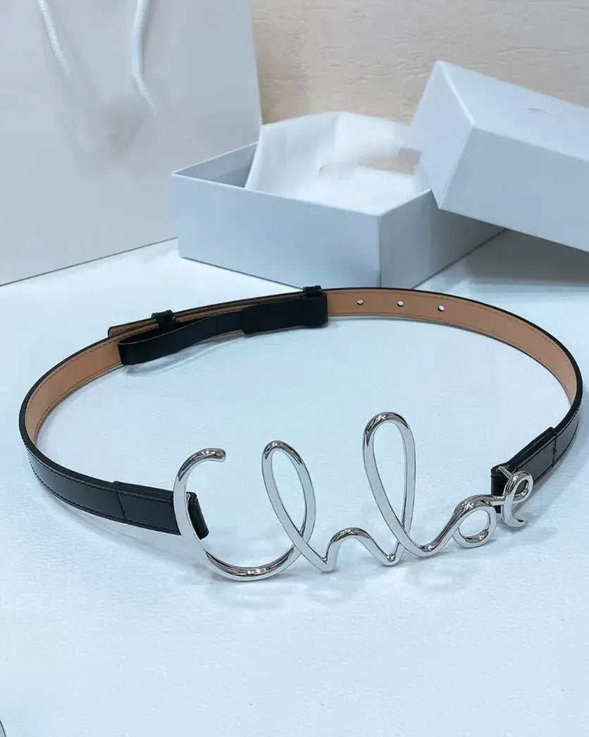 Women's Gold Letter Belt