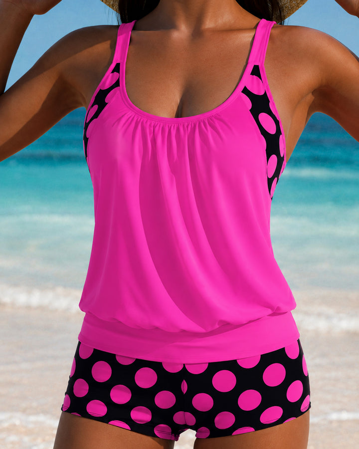 Sexy Sling Women's Multicolor Dot Large Size Bikini Set