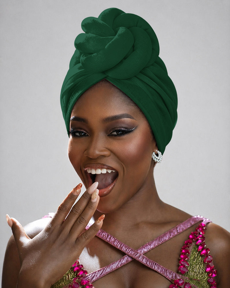 Solid Color 3D Braided Knotted Turban Hat