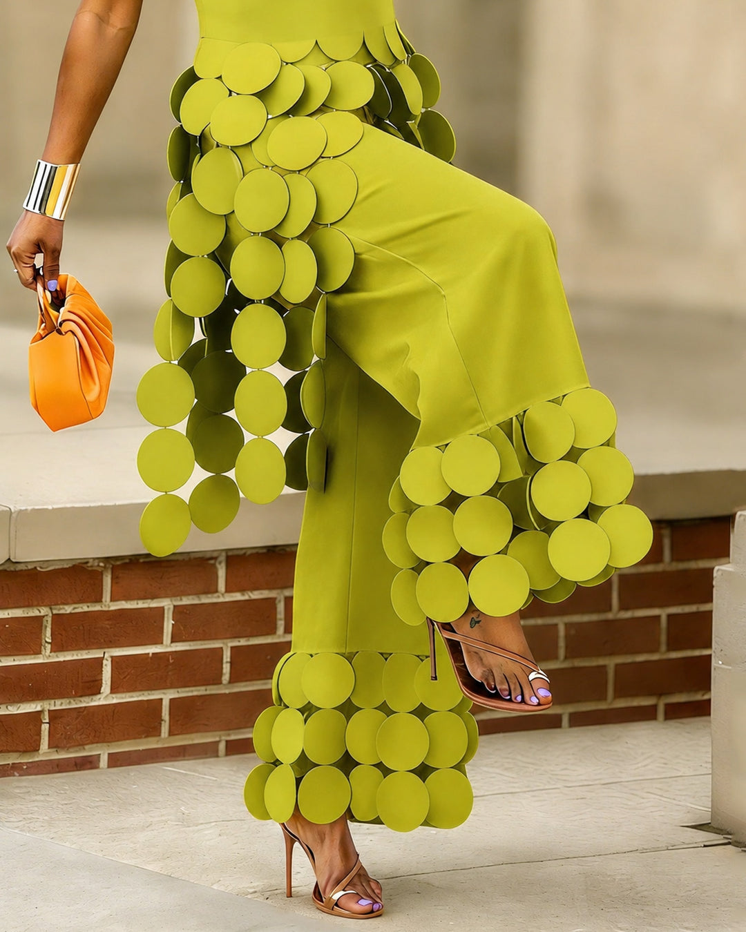 Wide Leg Solid Color Tasseled Pants Trousers