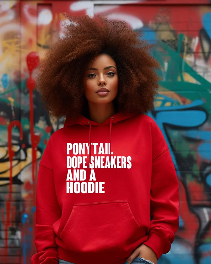 Ponytail Dope Sneakers Long-sleeved Hoodie
