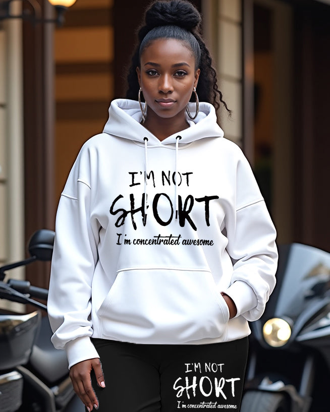 Letter Print Printed Round Neck Long Sleeve Hoodie Two Pieces Set