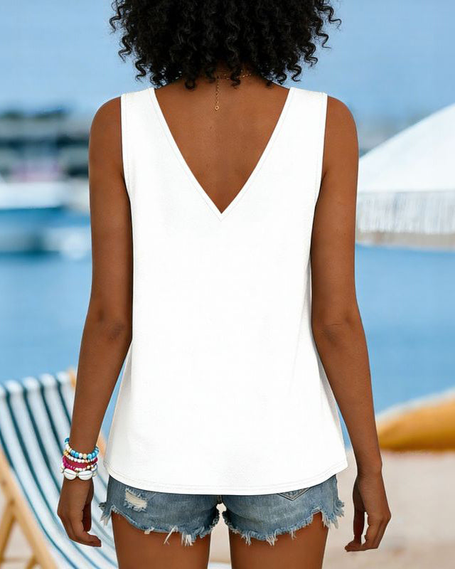 Leopard Print Heart Print Lace-up Design Casual Vest