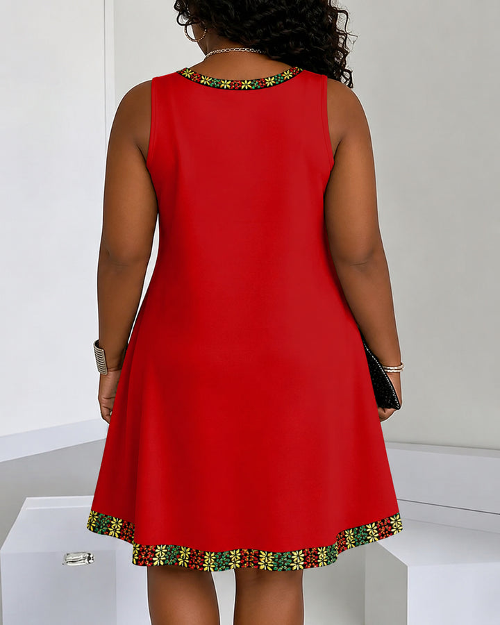 Juneteenth 1865 Black Power Round Neck Sleeveless Mini Casual Dress