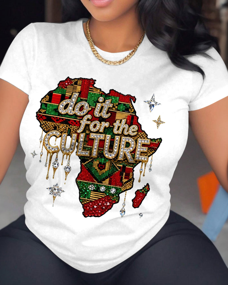 100% Cotton Juneteenth Do It For The Culture Crew Neck Short Sleeve Tshirt