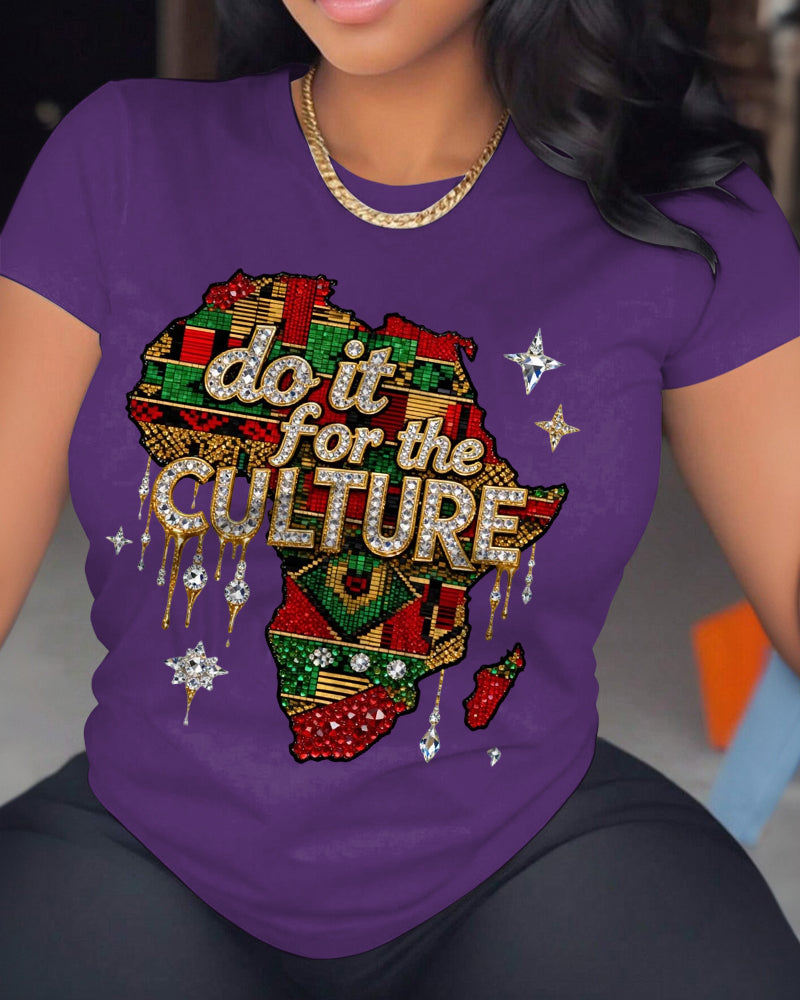 100% Cotton Juneteenth Do It For The Culture Crew Neck Short Sleeve Tshirt