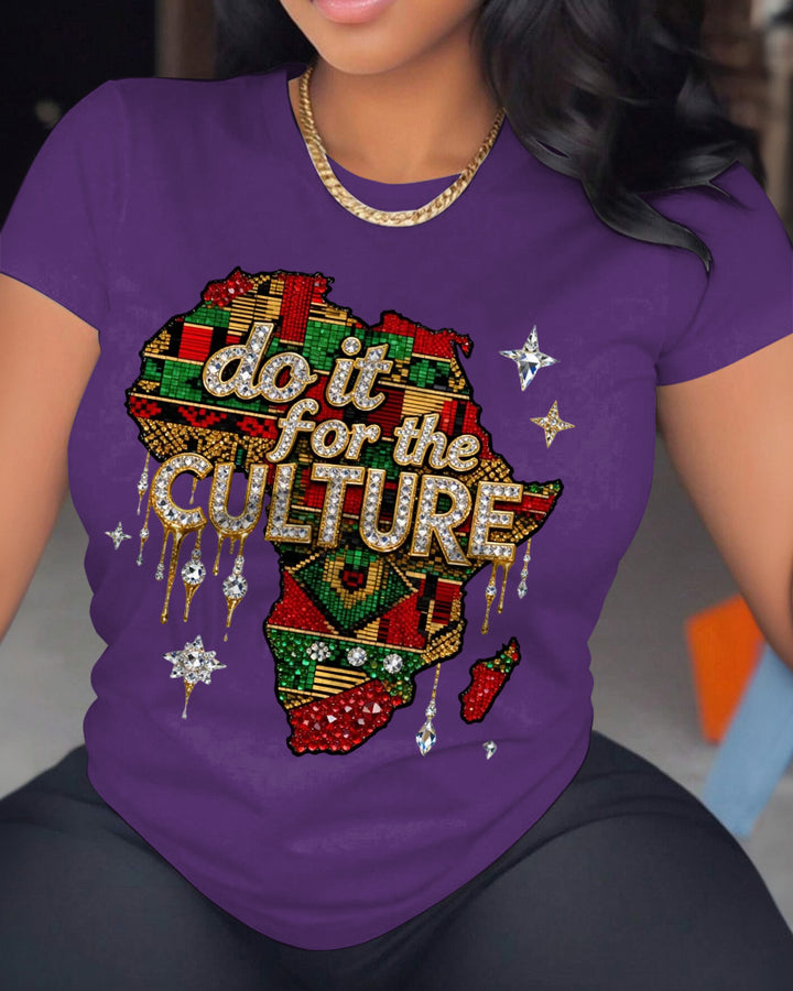 100% Cotton Juneteenth Do It For The Culture Crew Neck Short Sleeve Tshirt