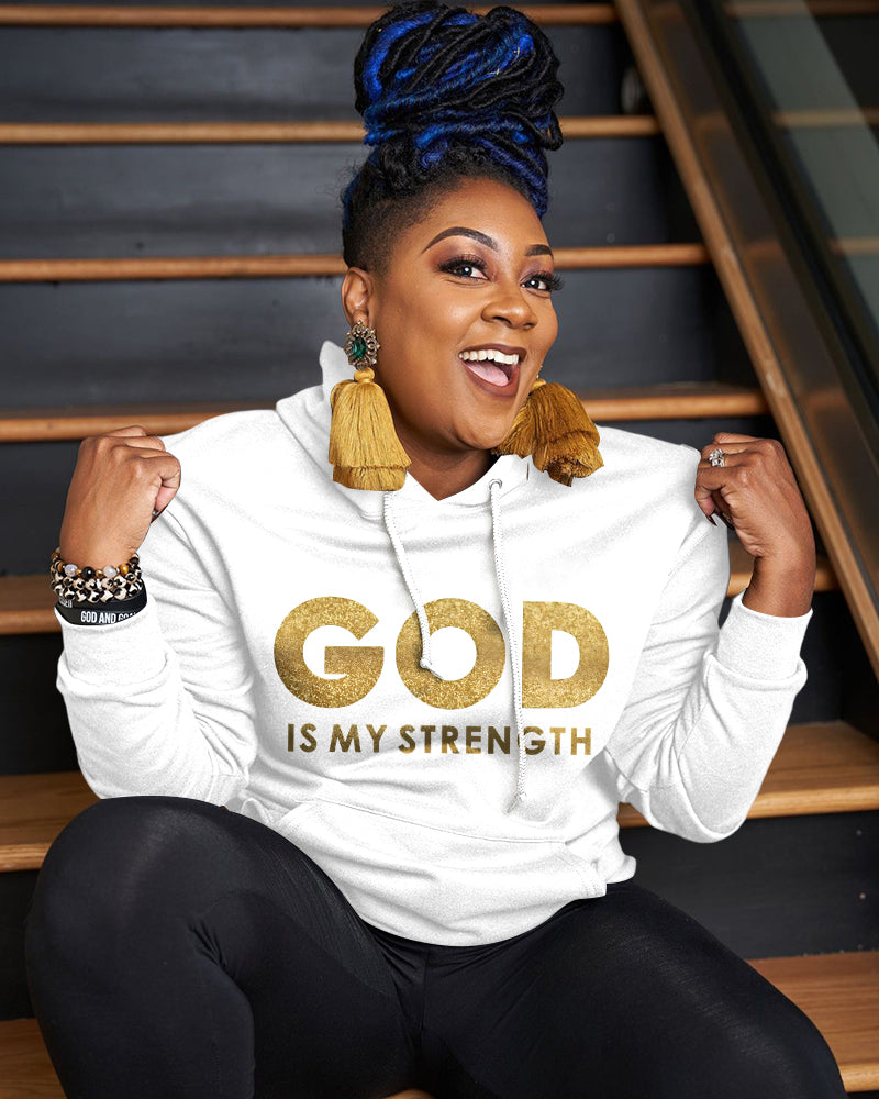 God Is My Strength Long Sleeve Hoodies