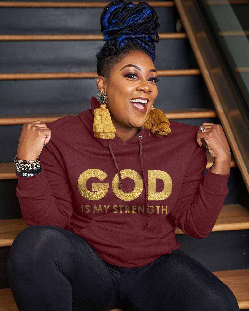 God Is My Strength Long Sleeve Hoodies