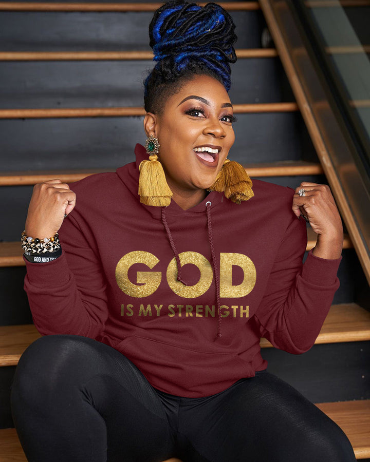 God Is My Strength Long Sleeve Hoodies
