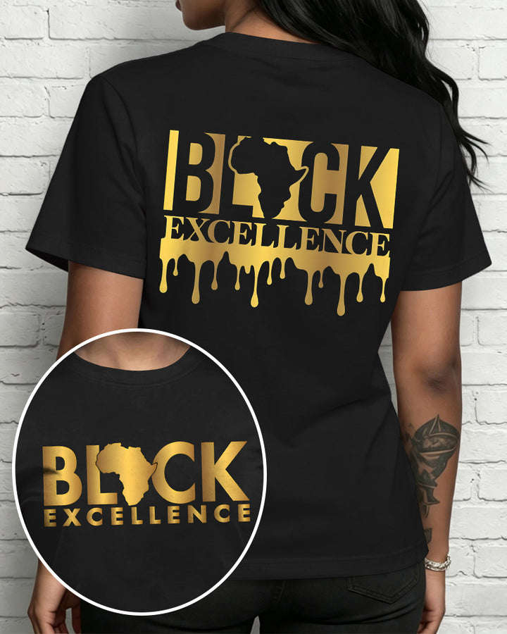 100% Cotton Black Excellence Crew Neck Short Sleeve Tshirt