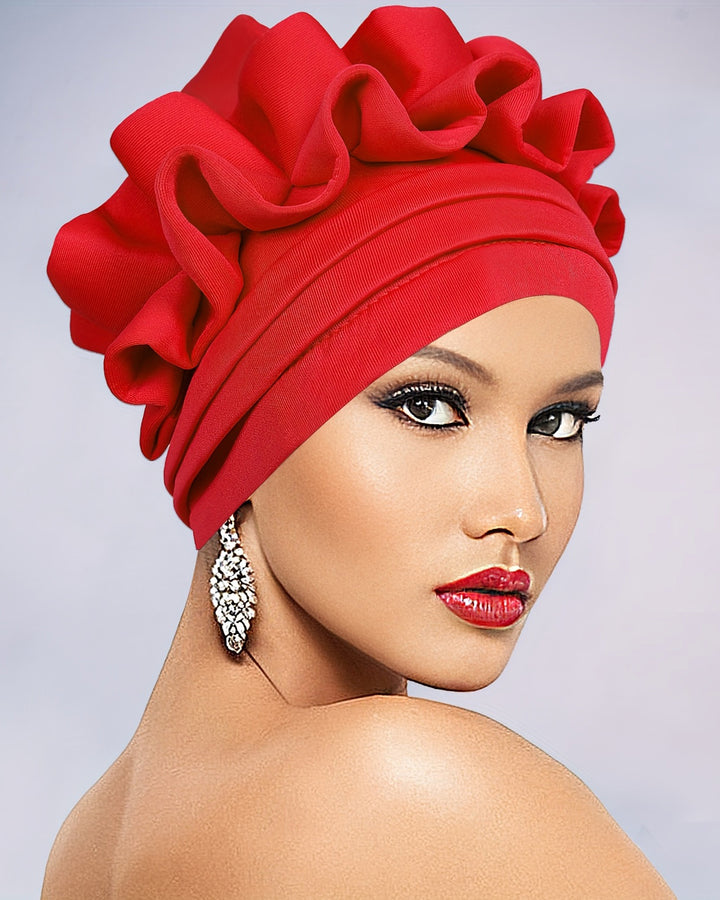 Women'S Turbans Made of with Continuous Pleats in African Style