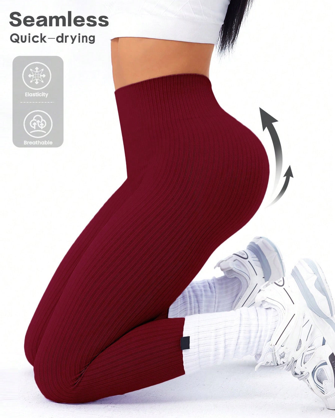 Women's Solid High Waist Seamless Yoga Leggings