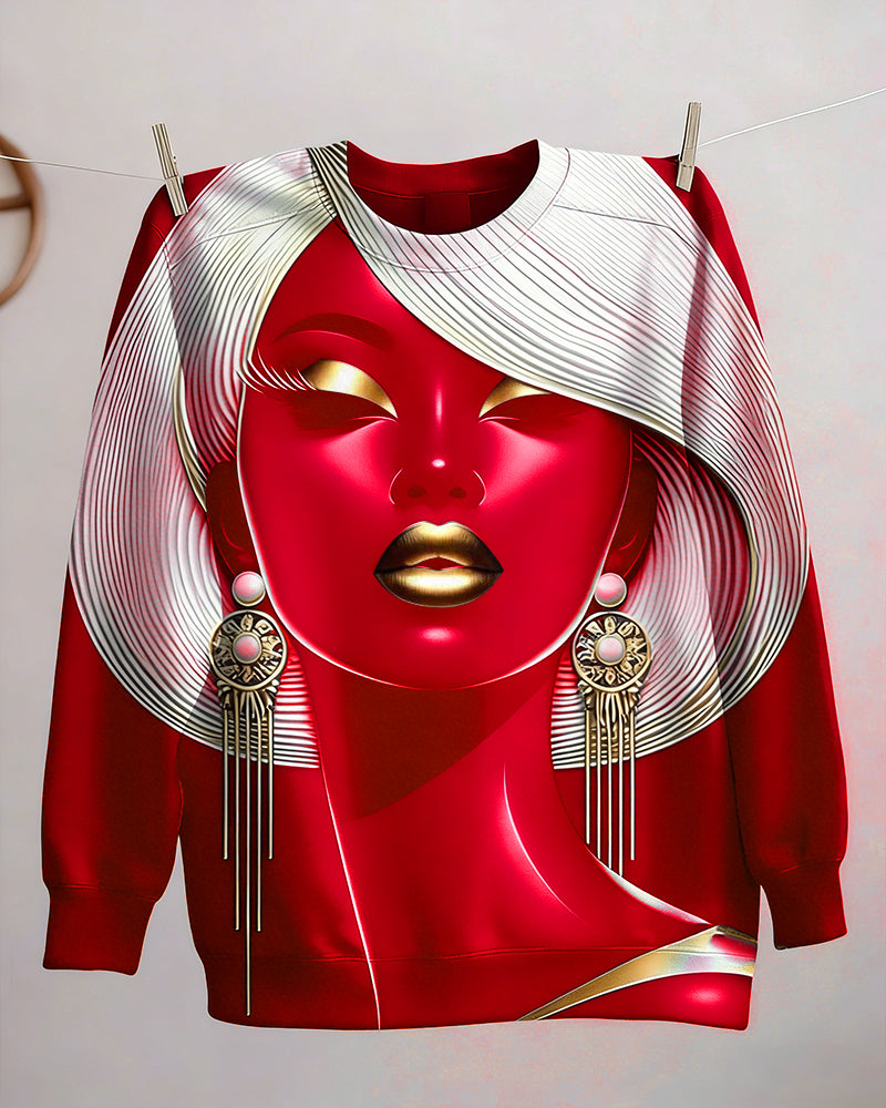 Beautiful Black Girl Crewneck Long Sleeve Sweatshirt