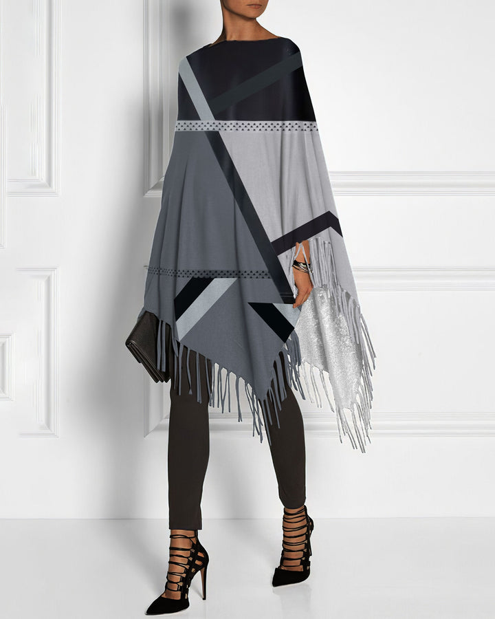 Irregular Contrasting Color Curves Tassel Irregular Top
