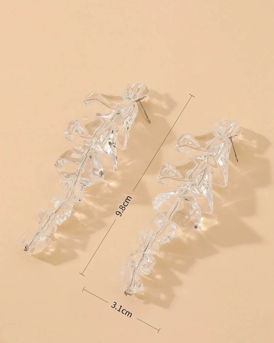 Crystal Irregular Ice Cube Earrings