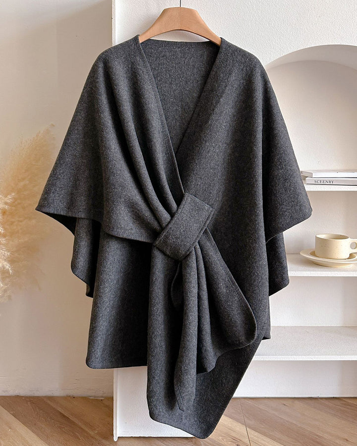 Women's Wrap Poncho Cross Front Knit Cloak Cape Shawl