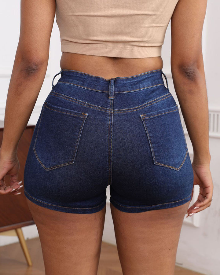 Women's High Stretch High Waist Denim Shorts