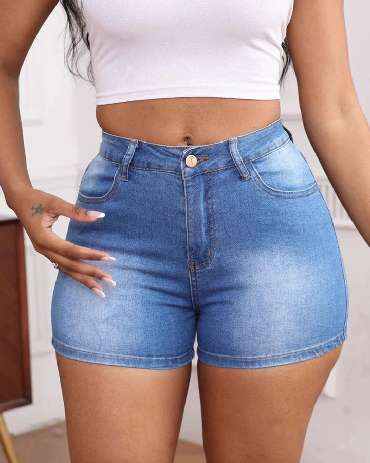 Women's High Stretch High Waist Denim Shorts