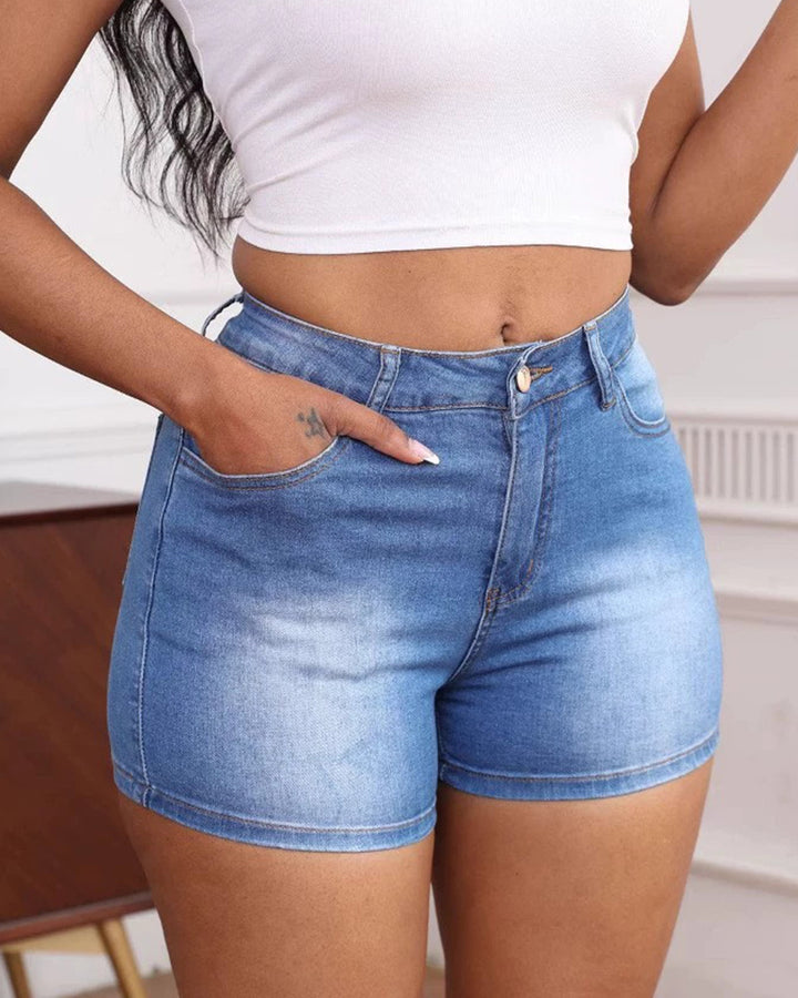Women's High Stretch High Waist Denim Shorts